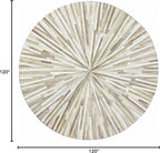 Faux Cowhide Round Area Rug | Non-Slip Leather Floor Carpet for Living Room, Bedroom, and Home Décor | Modern Stylish Accent Rug(Beige_10x10)