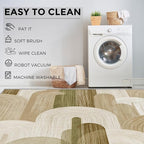 Abstract Geometry Rugs for Home Decor, 8x10 ft, Minimalist Geo Arched Area Rugs for Living Room, Soft Non Slip Washable Mid Century Modern Carpet Bedroom Decorations Dt-Ghf-19