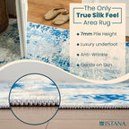 Istana 8x10 Area Rug - Blue/Ivory 8x10 Rugs for Living Room - Foldable Rugs for Bedroom - Stain Resistant Washable Rug - Eco-Friendly Area Rugs - Easy to Clean Living Room Rug