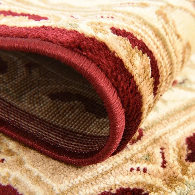 Unique Loom Versailles Collection Traditional Classic Floral Motif Area Rug (7' 11 x 10' 0 Oval, Burgundy/Ivory)
