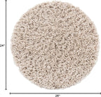Unique Loom Davos Shag Collection Area Rug - Solid (2' Round, Linen)