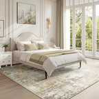 Washable Area Rugs 5'x7' Non-Slip Modern Abstract Soft for Living Room Entryway Bedroom Nursery, Print Pattern, Neutral Brown Gray