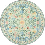 Lahome Green Round Rug for Bedroom 4ft, Sage Washable Small Kids Bathroom Circle Rug, Boho Nursery Circular Carpet Girl, Soft Non-Slip Carpet for Kids Room Sunroom