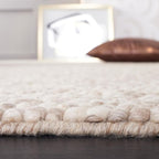 SAFAVIEH Natura Collection Area Rug - 3' Square, Beige, Handmade Wool Blend, Textured Design, Ideal for Living Room, Bedroom, Dining Space (NAT620B)