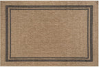 Beverly Rug Easy Jute Bordered Entry Rug 2x3 Washable Durable Indoor Outdoor Area Rugs for Living Dining Room Patio Office Stain Resistant Non Shedding Casual Indoor Outside Carpet 2 x 3 Natural