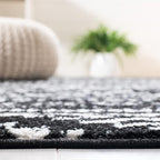 SAFAVIEH Tulum Collection Runner Rug - 2' x 8', Black & Ivory, Moroccan Boho Tribal Design, Non-Shedding & Easy to Clean, Ideal for Living Room, Hallway, Foyer, Entryway, Bedroom (TUL272Z)
