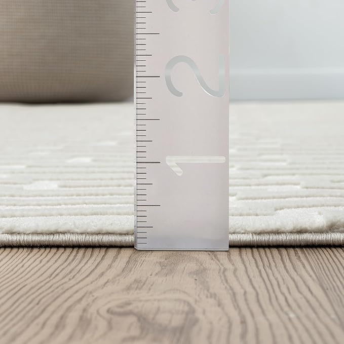 Abani Cream Area Rug for Living Room, Bedroom -Geometric Pattern - 5 x 8 -Durable & Easy to Clean