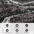 Rugshop Abstract Marble Shag Area Rug Anthracite Dark Gray 5' x 7' Great for Bedrooms, Living Rooms, or Under Coffee Tables