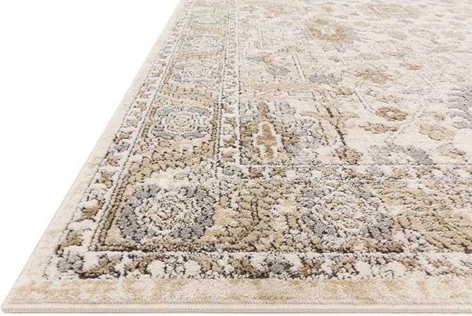 Loloi Teagan Collection TEA-03 Ivory/Sand 2'-8" x 10'-6" Runner Rug, Large, Soft Neutral Rug, High-Traffic for Living Room, Bedroom, Home Office, Dining Area