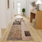 LOCHAS Washable Runner Rugs for Hallway, 2x6 Non Sip Soft Rug for Bedroom Entryway Kitchen Laundry Room, Long Abstract Carpet for Indoor Floor Bedside, Geometric Vintage Home Decor, Pet & kid Friendly
