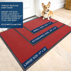 OLANLY Front Door Mat Indoor Outdoor Entrance, Waterproof Heavy Duty Doormat, Fade Resistant, Low Profile, Easy Clean Patio Porch Welcome Floor Mats for Entry, 40x32, Red