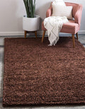 Unique Loom Solid Shag Collection Area Rug (5' 3" x 8' Rectangle, Chocolate Brown)