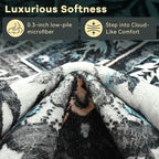 YJ.GWL Area Rugs for Living Room 9x12 Machine Washable Rugs, Non Slip Floral Vintage Rug Indoor Carpet, Stain Resistant Large Rug for Bedroom Dining Room, Black Grey Blue
