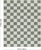 LIVEBOX 8x10 Area Rugs for Living Room, Checkered Non-Slip Washable Rugs, Farmhouse Neutral Classic Geometric Large Boys Area Rug for Bedroom, Carpet for Living Dining Room Office(Sage Green,8'x10')