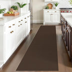 IOHOUZE Washable Runner Rug 2.6x10 Non Slip Rubber Backed Long Hallway Runner Entryway Runner Indoor, Kitchen Rugs Woven Cotton Floor Carpet for Hall Entrance, Brown