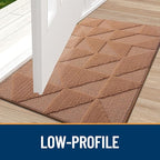 OLANLY Door Mats Indoor, Non-Slip, Absorbent, Dirt Resist, Entrance Washable Mat, Low-Profile Inside Entry Doormat for Entryway (71x47 inches, Brown)