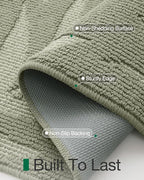 LUMI Front Door Mat Indoor Entrance 48"x72", Low Profile Welcome Mat, Non-Slip Washable Doormat with Rubber Backing for Entrance, Patio, Garage, Green
