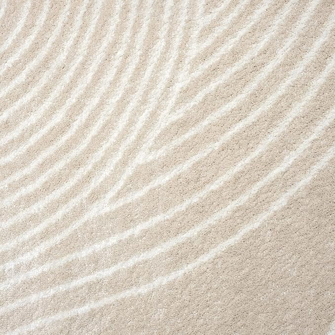Abani Nuevo Collection Area Rug - Transitional Beige/Cream Design -9' x 12' - Easy to Clean - Durable for Kids and Pets - Non-Shedding - Medium Pile - Soft Feel - for Living Room, Bedroom & Office