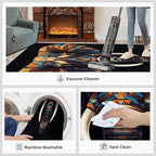 Indian Gods Rugs for Bedroom - 4x5 Area Rug - Ganesha Rugs for Living Room, Abstract 3D Ganesha Rug, Non-Slip Washable Home Decor Carpet