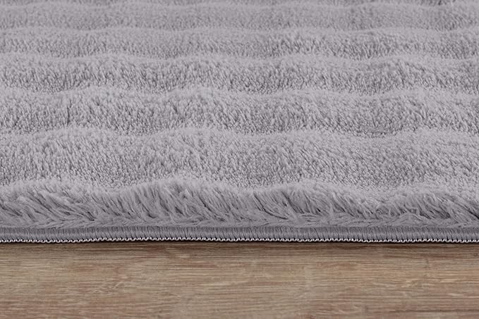 CAMILSON Modern Gray Non Slip Rug 8x10 Ultra Soft High Pile Area Rugs Non Skid Rubber Backing Durable & Easy to Clean Carpet for Living Room Bedroom Kids Room Indoor Use (8 x 10 Gray)