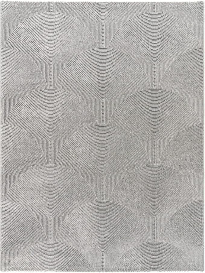 Paco Home Modern Area Rug with Minimalist Arched Lines in Neutral Grey, Size: 5'3" x 7'3"