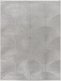 Paco Home Modern Area Rug with Minimalist Arched Lines in Neutral Grey, Size: 7'7" x 10'6"