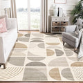 MUJOO Area Rug 6x9,Washable Rugs for Living Room Bedroom Dining Room,Large Boho Throw Floor Carpet Non Slip Soft Modern Abstract Bohemian Neutral Beige