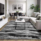 Zentavio Area Rugs for Living Room Rugs for Bedroom 4x6 Carpet Fluffy Fuzzy Soft Shag Aesthetic Plush High Pile Gray Throw Rug for Nursery Kids Room Dorm Waved Grey
