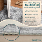 Istana 5x7 Area Rug - Grey Rugs for Living Room 5x7 - Foldable Rugs for Bedroom - Stain Resistant Washable Rug - Eco-Friendly Boho Area Rugs - Easy to Clean Living Room Rug