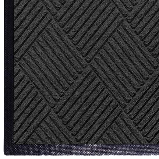 WaterHog Diamond-Pattern Commercial Grade Entrance Mat, Indoor/Outdoor Floor Mat 3' Length x 2' Width, Charcoal by M+A Matting
