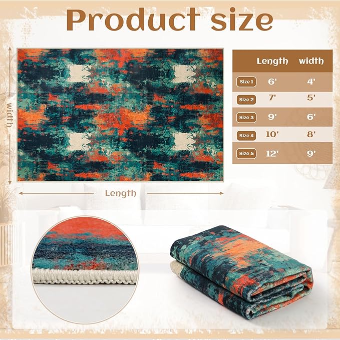 5x7 Abstract Area Rug, Modern Washable Indoor Rugs for Living Room, Soft Large Non-Slip Carpet for Bedroom Dining Room Home Office Farmhouse Decor - Forest Camouflage