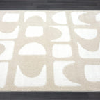 Abani Nuevo Collection Area Rug - Modern Geometric Beige/Cream Design - 6'x9' - Easy to Clean - Durable for Kids and Pets - Non-Shedding - Medium Pile - Soft Feel - for Living Room, Bedroom & Office