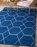 Unique Loom Trellis Frieze Collection Area Rug - Geometric (8' x 10', Navy Blue/ Ivory)