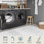 Lahome Moroccan 9x12 Washable Area Rug - Non-Slip Washable Ultra-Thin Soft Large Rug for Living Room, Modern Geometric Print Stain Resistant Carpet for Bedroom Dining Room, White