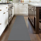 IOHOUZE Washable Runner Rug 2x8 Non Slip Rubber Backed Hallway Runner Entryway Runner Indoor, Kitchen Rugs Woven Cotton Floor Carpet for Kitchen Hall Entrance Bedroom, Dark Grey