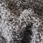 Unique Loom Solid Shag Collection Area Rug (3' 3" Round, Cloud Gray)