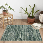 2x3 Modern Abstract Rug for Entryway, Dark Green Super Soft Small Area Rug, Washable Non-Slip Kitchen Rugs, Low-Pile Mat for Kitchen, Bedside, Indoor Door Mat
