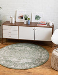 Unique Loom Isabella Collection Area Rug - Adjani (6' Round, Green/ Ivory)