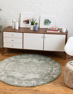 Unique Loom Isabella Collection Area Rug - Adjani (7' 10" Round, Green/ Ivory)