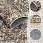 8x10 Washable Area Rugs Ultral Soft Non-Slip Stain Resistant Vintage Boho Large Carpet for High-Traffic Living Room & Dining Room