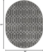 Unique Loom Marilyn Monroe Glam Collection Area Rug - Trellis (7' 10' x 10' Oval, Gray Silver/ Silver)
