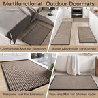 Door Mat 17"x30", Dirt Resistant and Absorbent, Non-Slip Rubber Backing Floor Mats, Easy Clean Low-Profile Doormat for Entryway, Front Door, Inside Entrance, Black