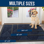Kitinjoy Front Door Mat Outside Entrance, Sturdy Natural Dirt Trapper, Heavy Duty Rubber Doormat, Low Profile Non-Slip Backing, Easy Clean Floor Mat for Indoor Outdoor Entry, 35X23 Inch, Navy Blue