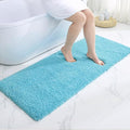 Teal Bathroom Rug 24x48 Non Slip Fluffy Bath Mat for Bathroom Floor Washable Plush Luxury Bath Rug for Tub Soft Shaggy Absorbent Shower Sink Mat