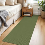 Braided Runner Rug 2x6 Ft Washable Runners for Hallways Non Slip Rubber Backed Kitchen Runners Cotton Entryway Runner Indoor, Woven Floor Carpet for Hall Kitchen Bedroom, Green