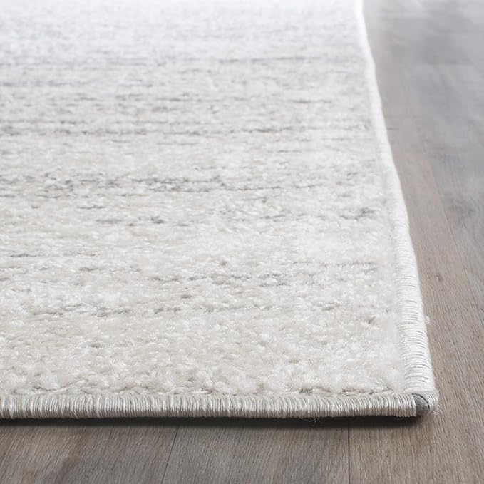 SAFAVIEH Adirondack Collection Runner Rug - 2'6" x 8', Ivory & Silver, Modern Ombre Design, Non Shedding & Easy to Clean, Ideal for Hallway, Foyer, Kitchen, Entryway, Bedroom (ADR113B)