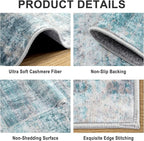 6x9 Area Rugs for Living Room - Washable Rug Modern Abstract Soft Large Neutral Non-Slip Carpet Indoor Floor Thin Carpets for Bedroom Dining Room Farmhouse Nursery Home Office Green