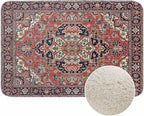 Old Carpet Texture Bathroom Mat Rugs Abstract Ornament Milky Blue Microfiber Faux Cashmere Thick Plush Bath Mat Non-Slip Water Absorbent Bath Carpet for Bathtub Bathroom Floor Tub 20 x 30 Inch