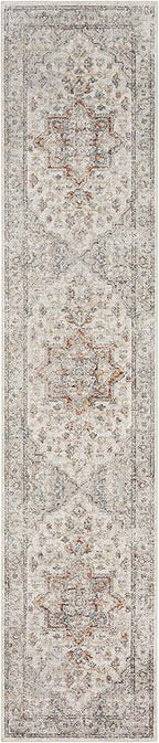 Nourison Home Astra Machine Washable Grey Multicolor 2'2" x 8' Area Rug - Easy Clean, Non Shedding, Bed Room, Living Room, Dining Room, Kitchen (8' Runner)