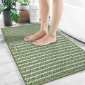 Small Bathroom Rugs,18"x30" Non Slip Sage Green Braided Bath Mat for Bathroom Floor,Washable Luxury Bath Rug for Tub Soft Boho Absorbent Shower Mat